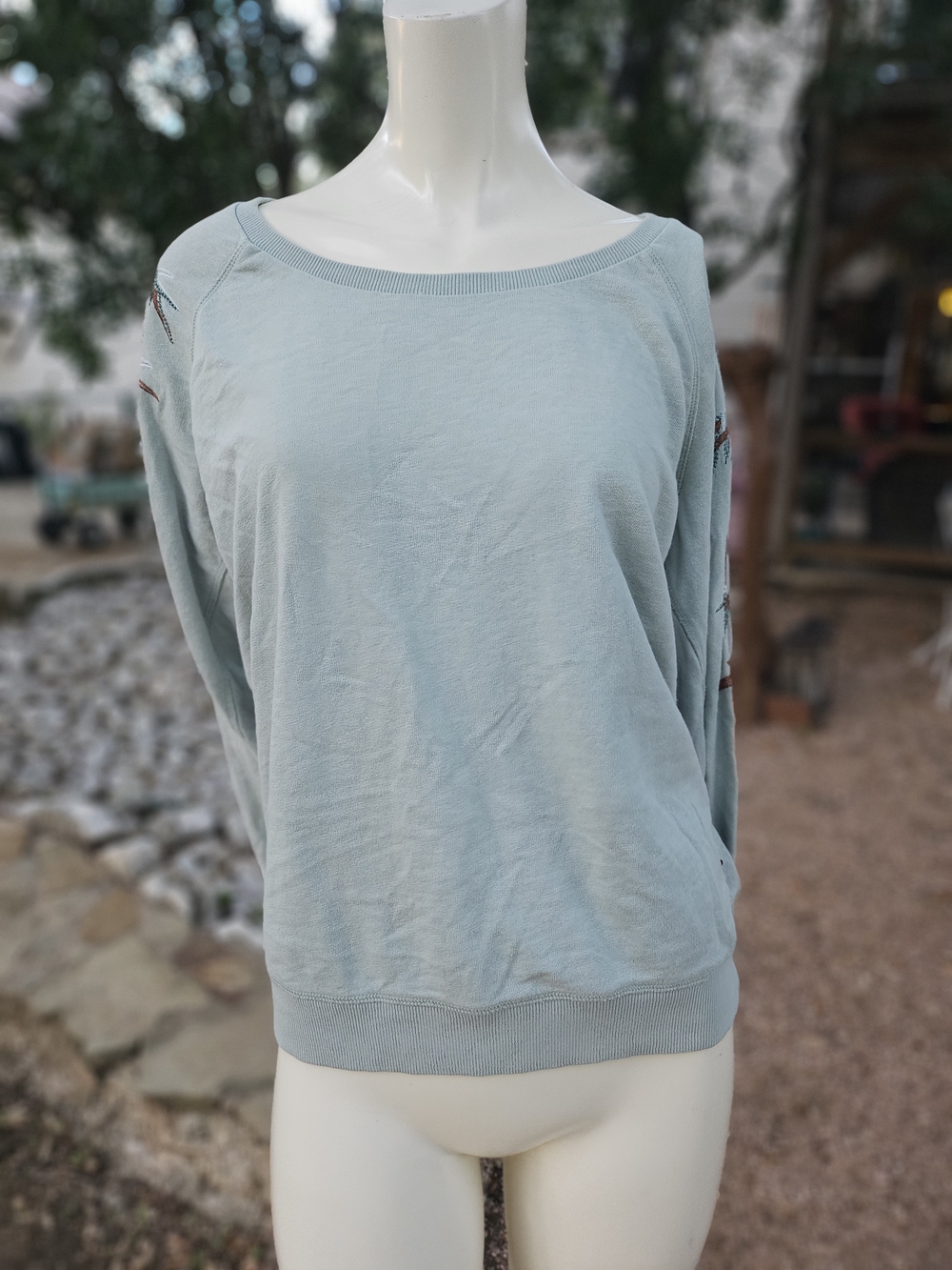 Maison Scotch Star De La Saison Light Pastel Green 2 Sided Sweater Embroidered 3